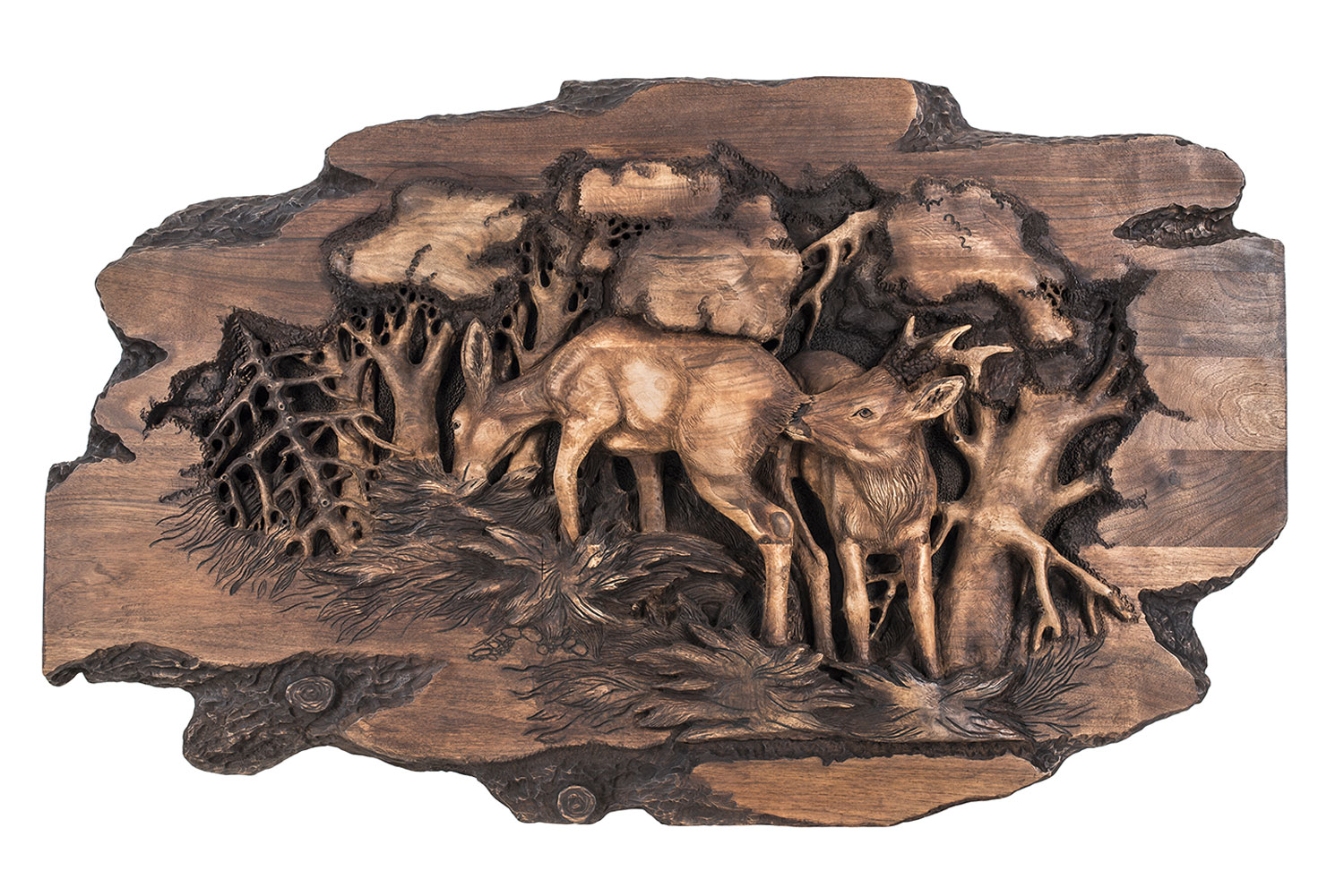 Wood carving Roe Deers (large)