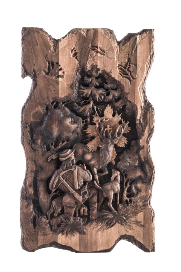 Wood carving St. Hubert (medium)