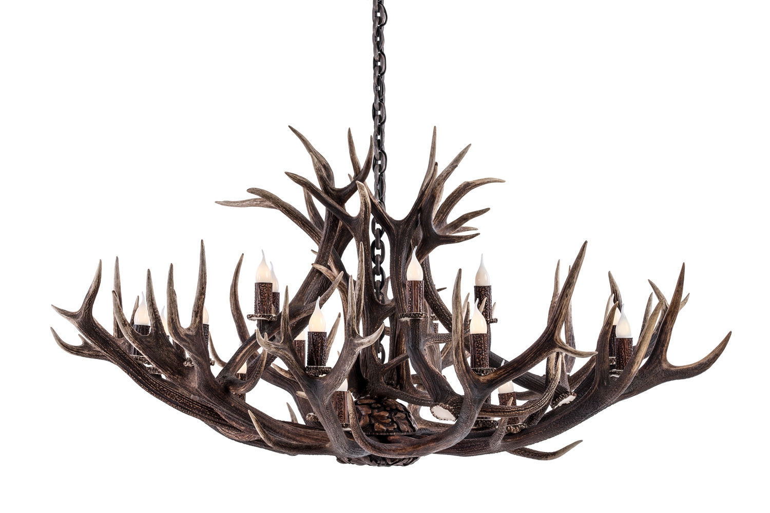 1-Tier Red Deer Chandelier - Large