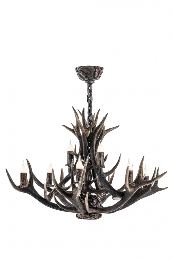 1-Tier Red Deer Chandelier - small