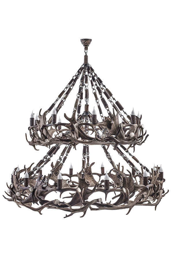 2-Tier Fallow Deer Chandelier Svagro