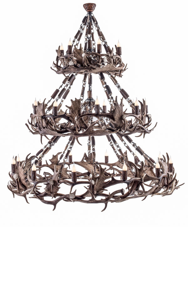 3-Tier Fallow Deer Chandelier Svagro