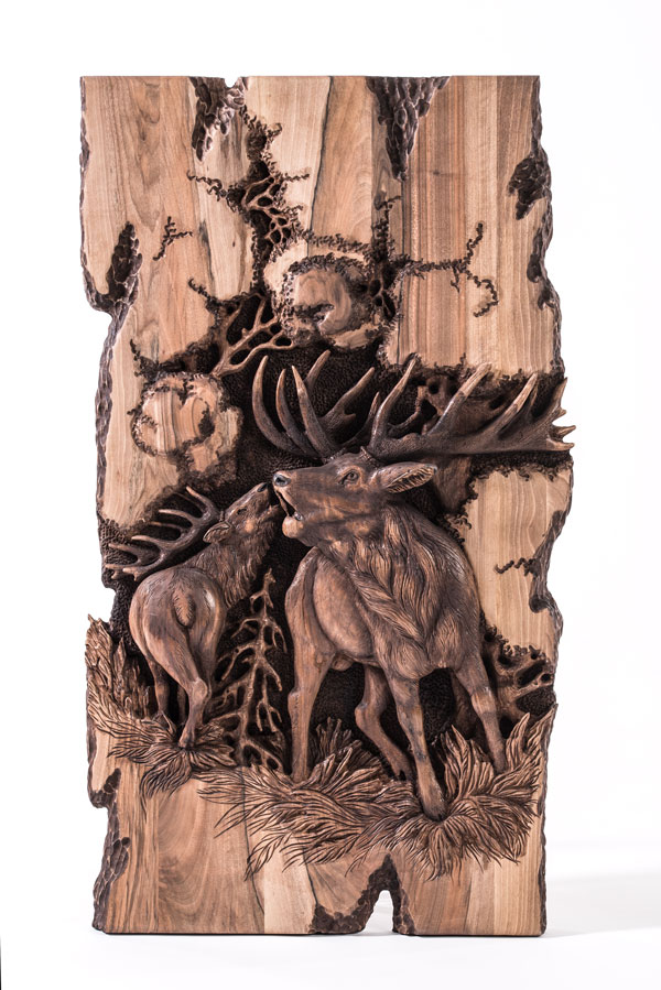 Wood carving Roe Deers (medium)