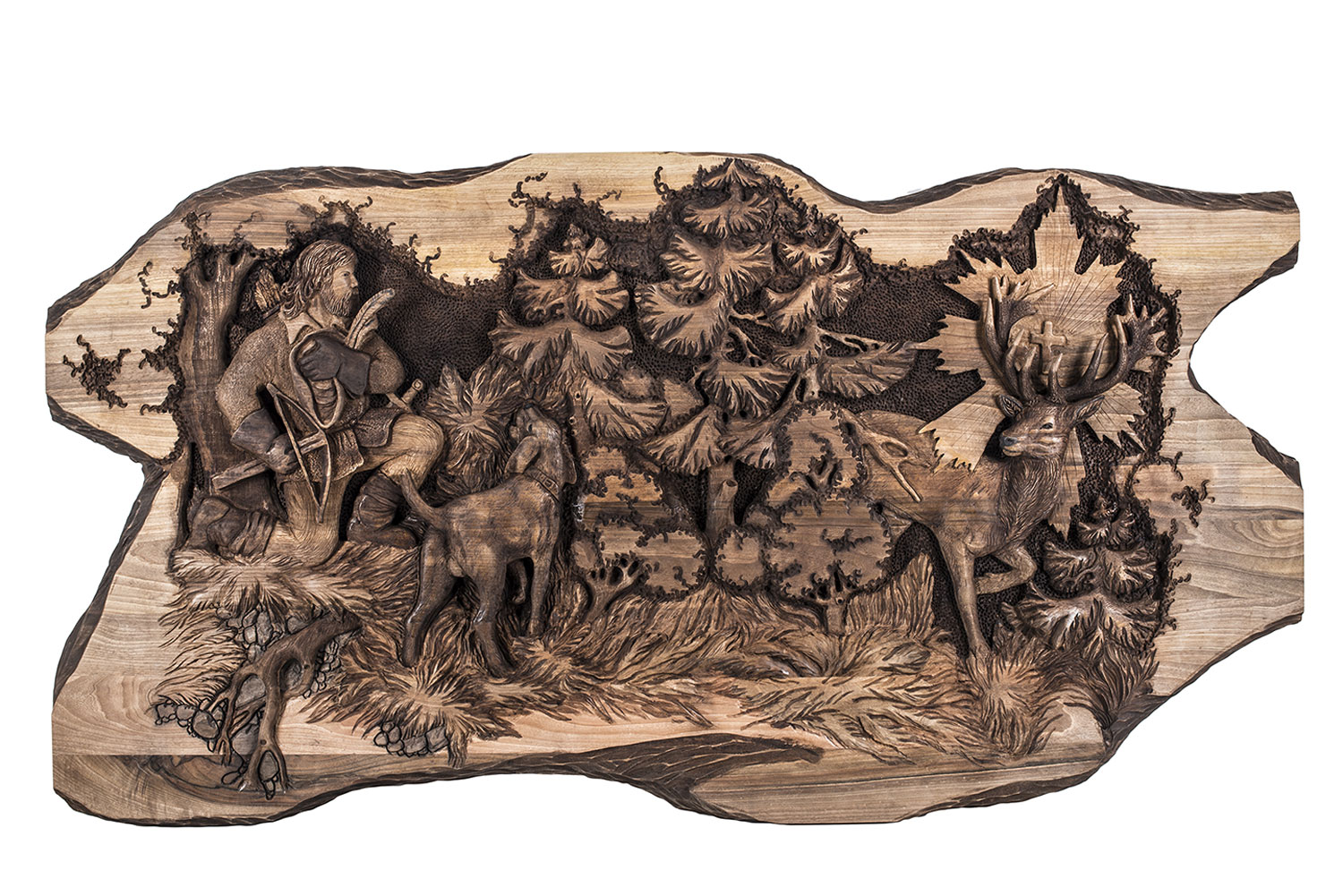 Wood carving St. Hubert (large)
